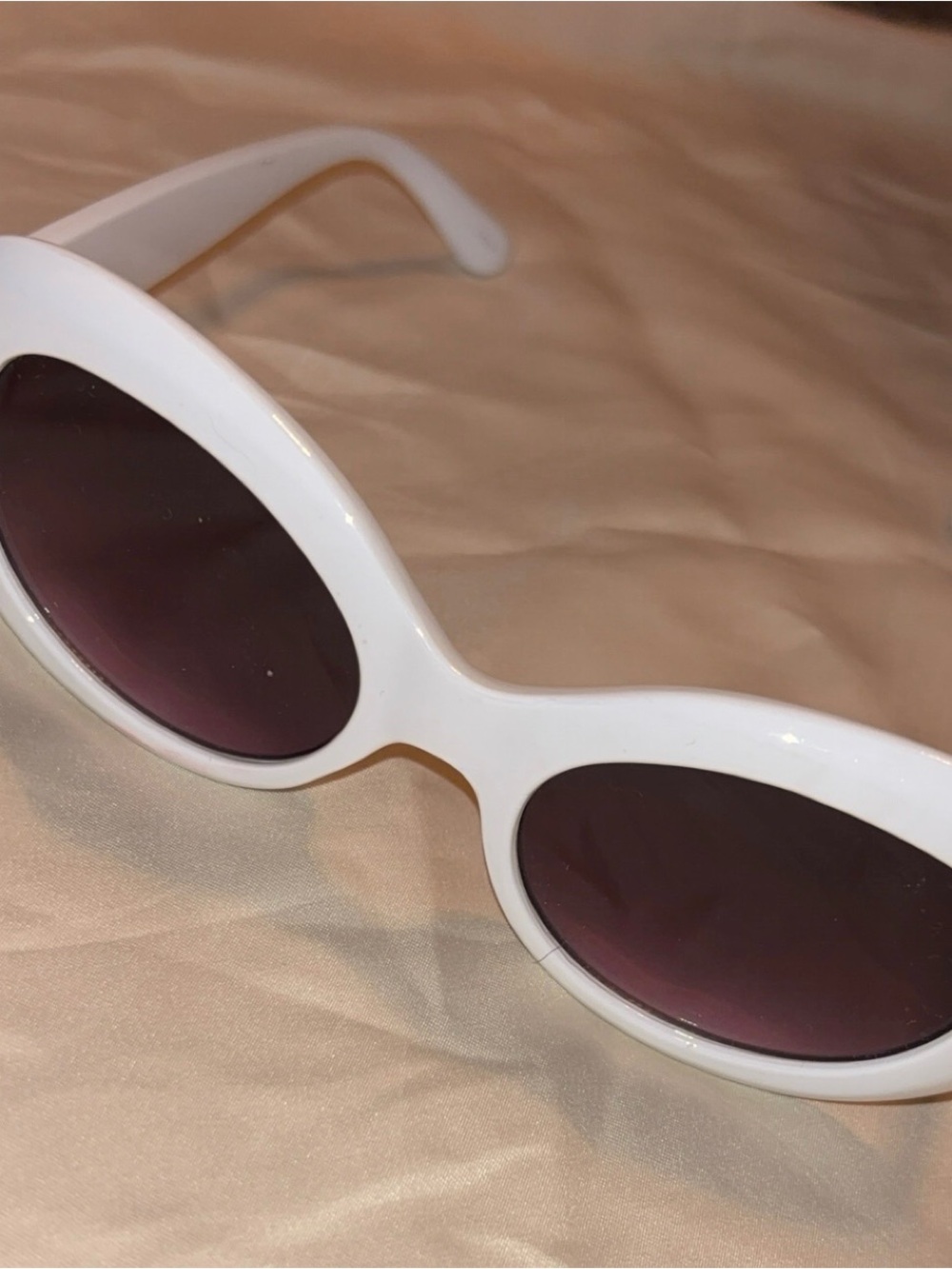 White Retro Oval Sunglasses - Women Accessories
